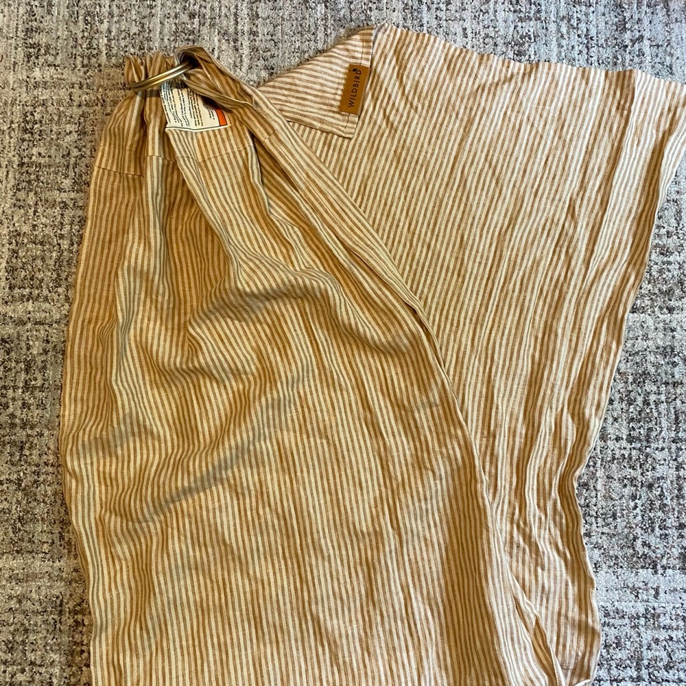 WildBird Kids Striped Tan and Cream Ring Sling